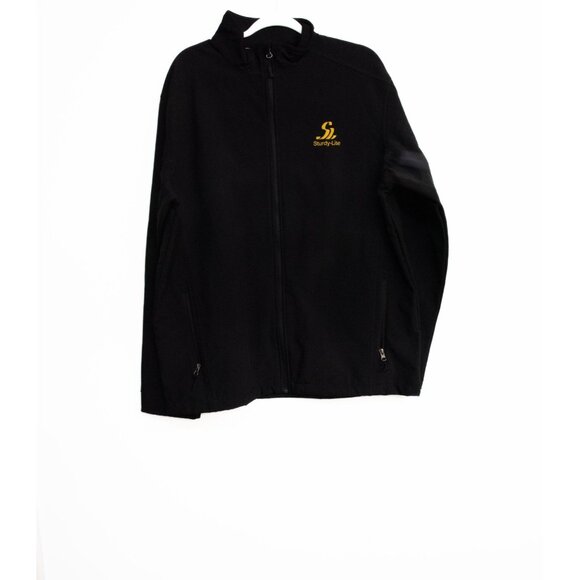 Sturdy-Lite Black Full-Zip Fleece Jacket With Logo Embroidery Unisex Size XL - Picture 1 of 8